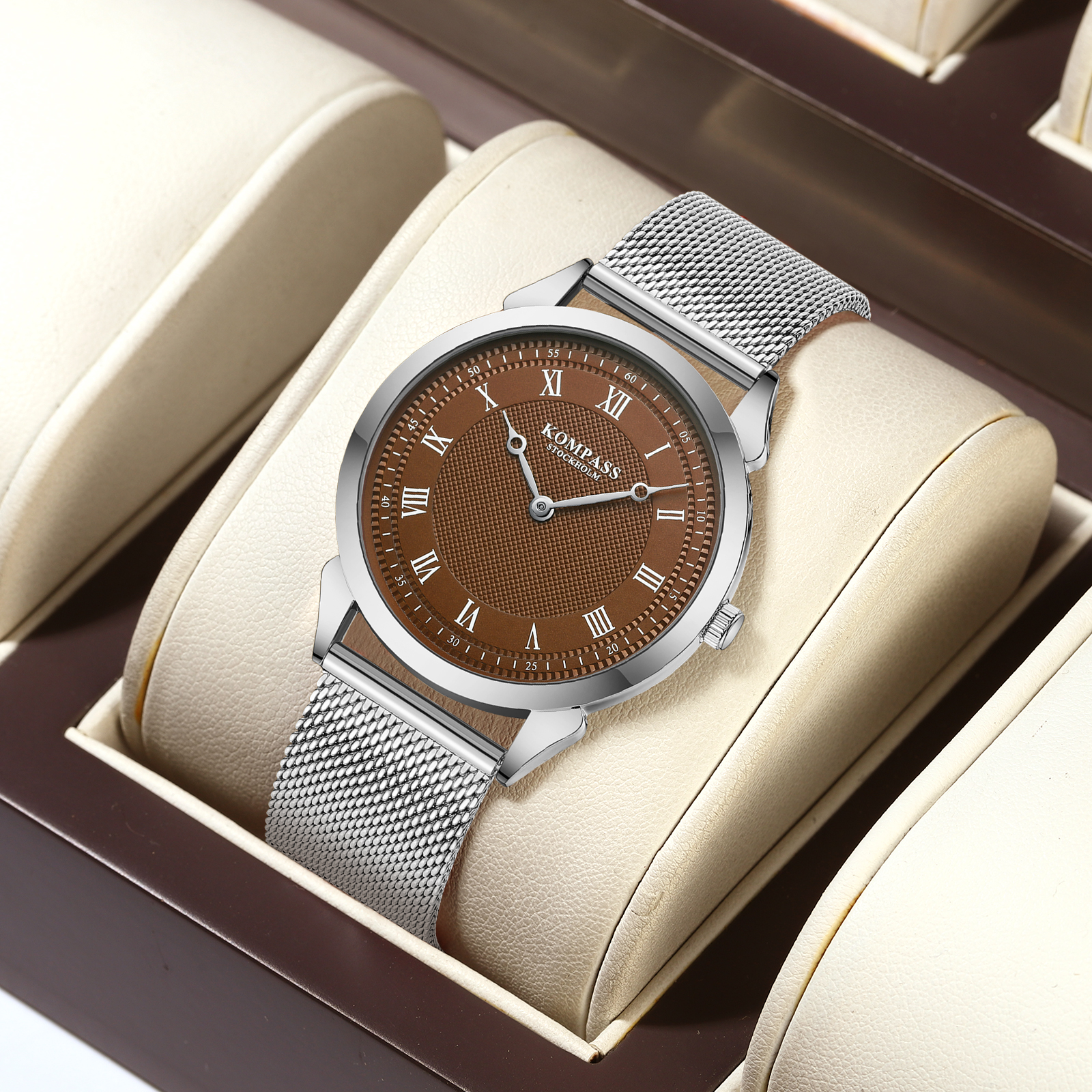Kompass Élysée Brown Silver Mesh - 8