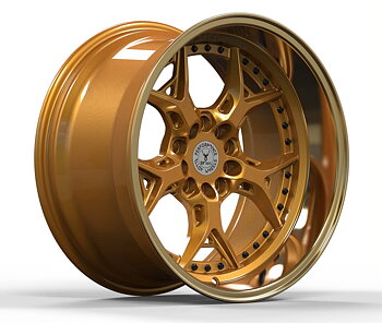 59°North Wheels D-014 9,75x18" ET -5 5x114,3/5x120 guld/polerad läpp/svarta splitskruvar