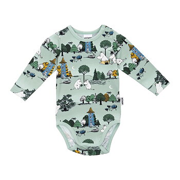 Moomin Baby Bodysuit - Moonlit Night Green