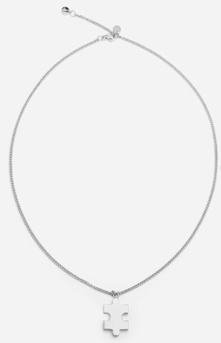 PUZZLE HALSBAND SILVERPLÄTERAT STÅL  - 2