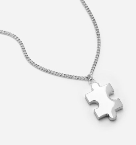 PUZZLE HALSBAND SILVERPLÄTERAT STÅL 