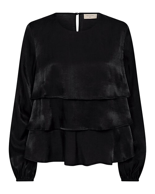 Blus Talia med volanger svart - 3
