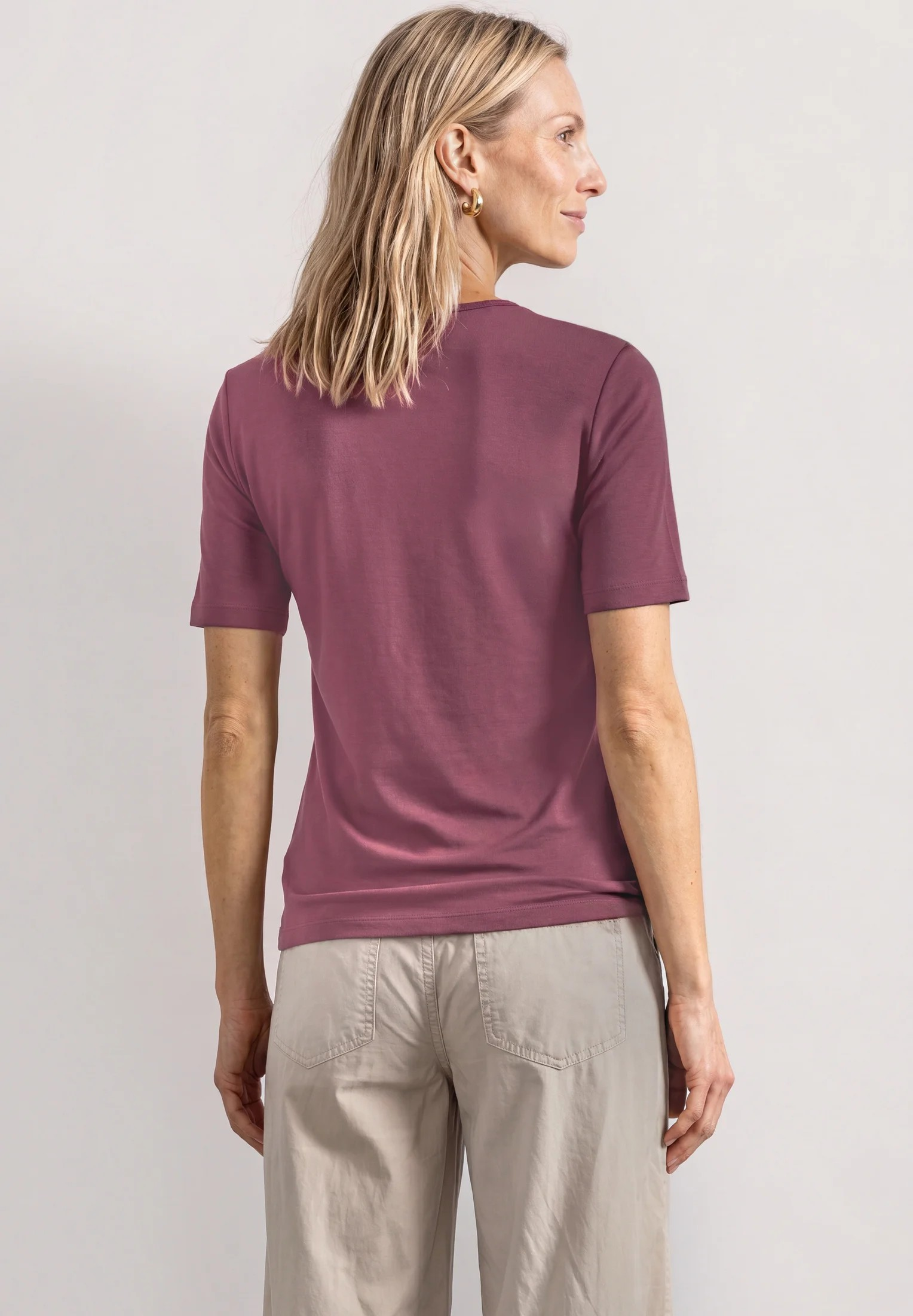 QR Heart Neck Ada 1/2 Sleeve - Dark Clouded Blush - Street One