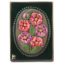 Aimo Nietosvuori (1970s) Rectangular Wall Plaque with Pink Flower Motif 16 cm #841  [Sample Images]