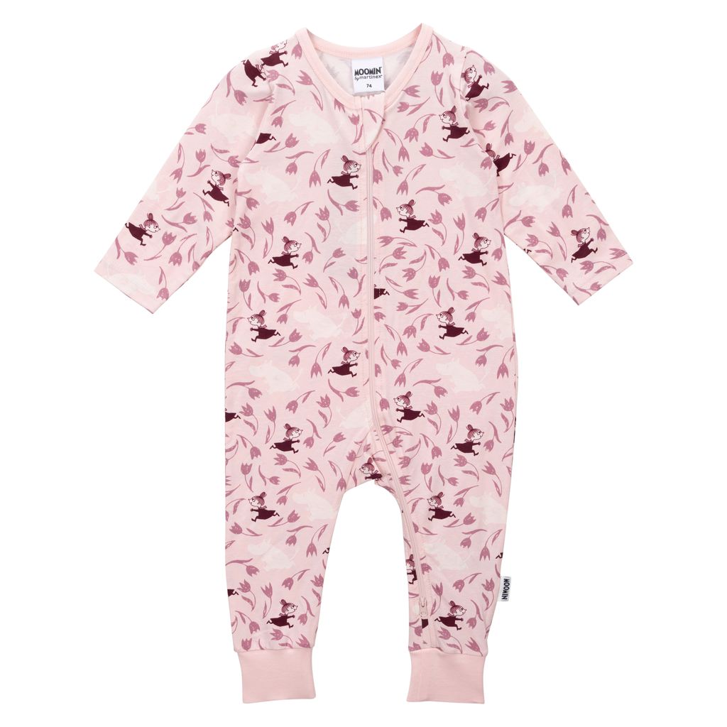 Moomin Baby Pajamas - Floral Print, Pink