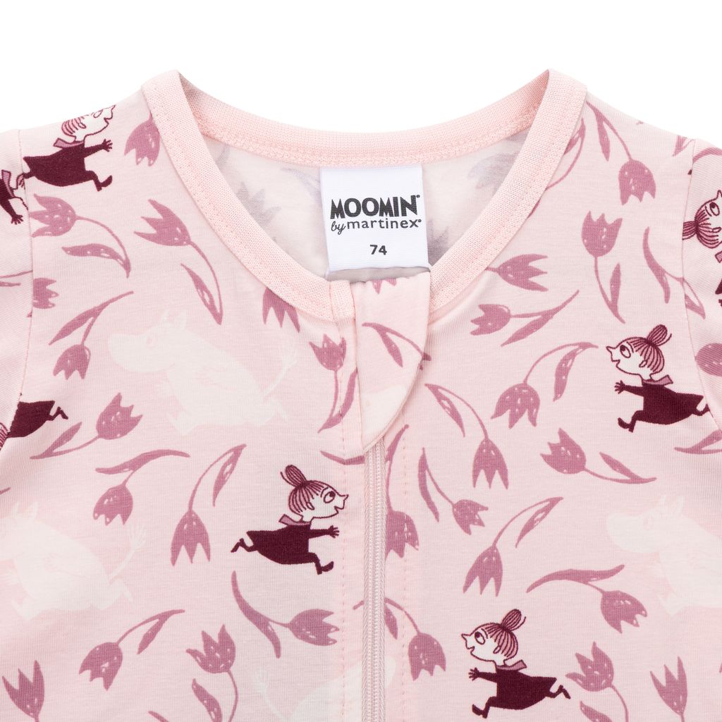 Moomin Baby Pajamas - Floral Print, Pink - 2