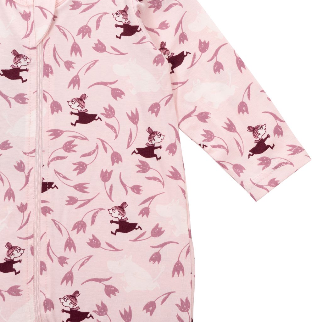 Moomin Baby Pajamas - Floral Print, Pink - 4