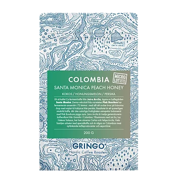 Gringo Nordic - Colombia Santa Monica Peach Honey - Pink Bourbon - Ljusrostade hela kaffebönor - 200g