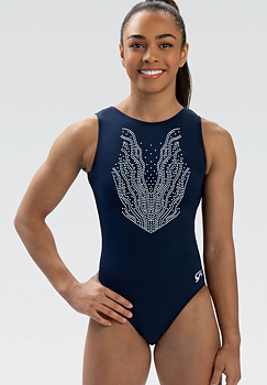 Tränings-/tävlingsdräkt för IK Ymer, marinblå dräkt i mjuk Softlux med rhinestones