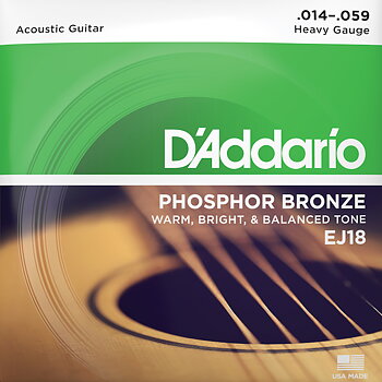 D'Addario EJ18 Phosphor Bronze Akustisen Kitaran Kielet 014–059
