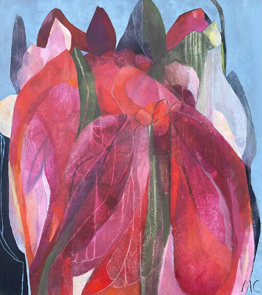 ”French tulips 2”. AKRYLTAVLA MÅLAD AV MARIA C BERNHARDSSON / MC