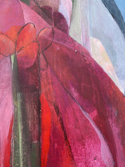 ”French tulips 2”. AKRYLTAVLA MÅLAD AV MARIA C BERNHARDSSON / MC