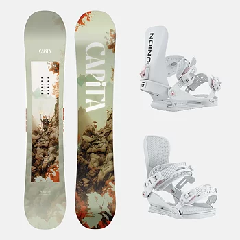 Capita x Union Snowboard Set - Paradise 145 + Juliet Light Grey M