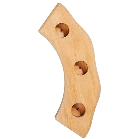 Ljusstake  i trä från Glückskäfer - en våg med  3 st hål med mässingshållare - 2
