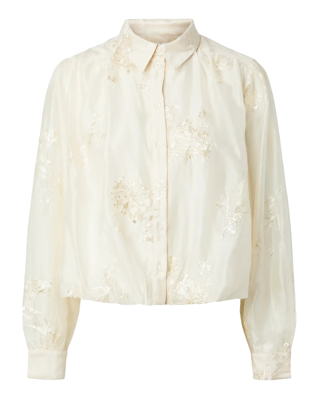 Blus Mila show brodyr guldbeige - 5