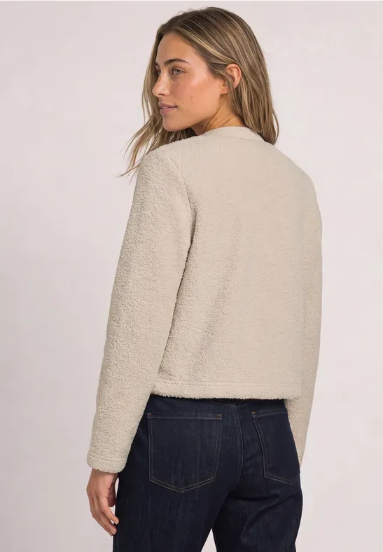 Beige Teddyjacka med fina detaljer Clay Sand - 4