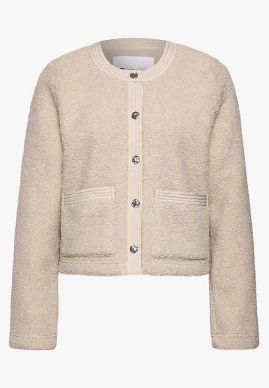Beige Teddyjacka med fina detaljer Clay Sand