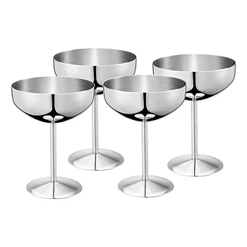 GLASSBÄGARE/DESSERTSKÅL Höga i rostfritt 4-pack