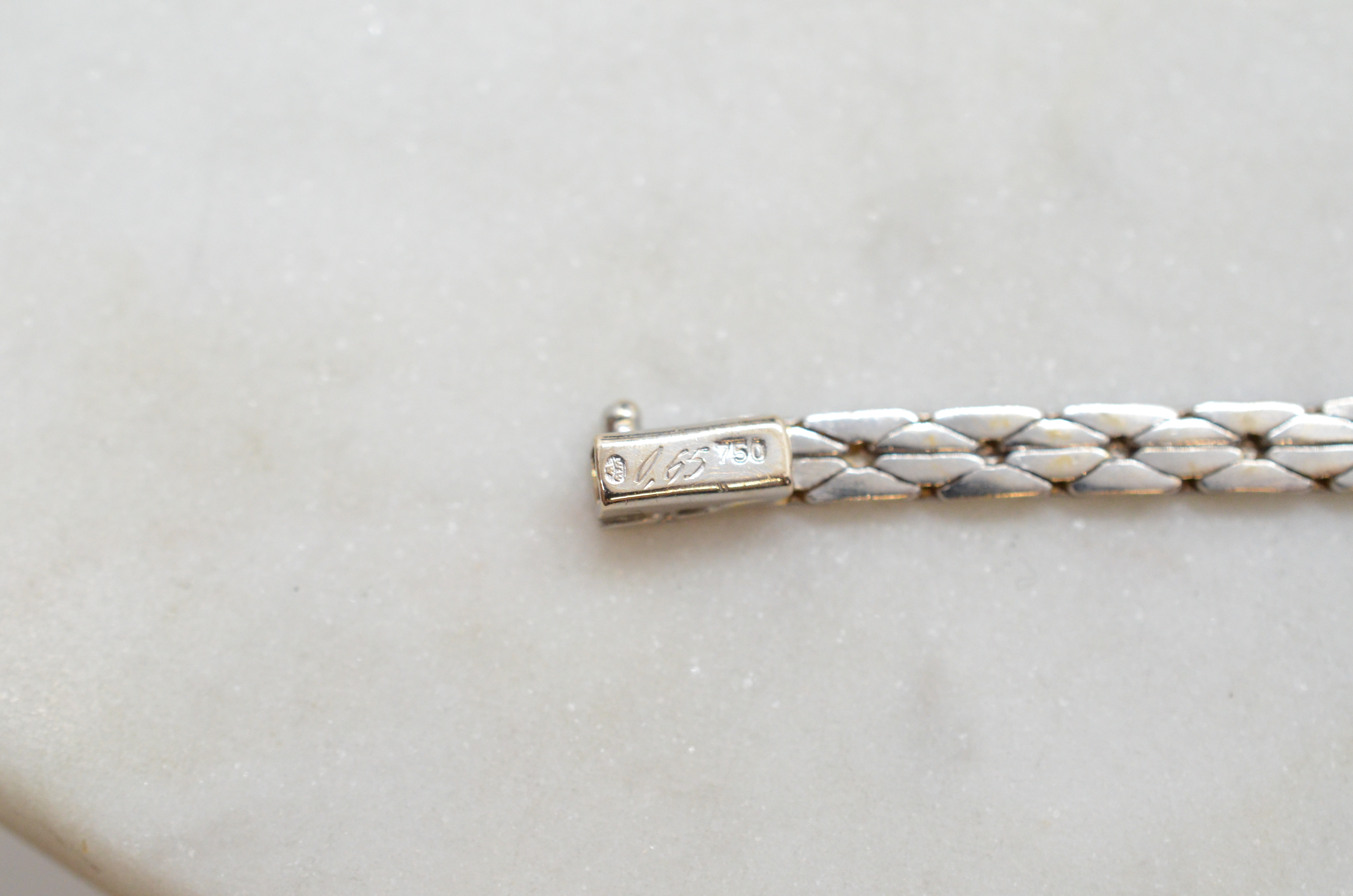 Vintage 18k diamanthalsband i vitguld - 4
