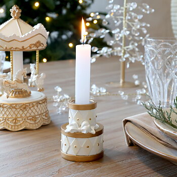 Noël Ljusstake Med Rosett