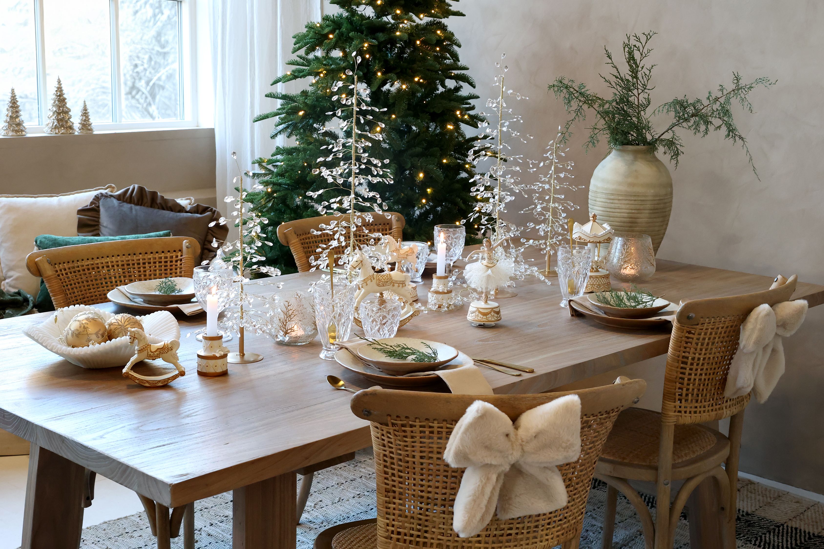 Noël Ljusstake Med Rosett - 3