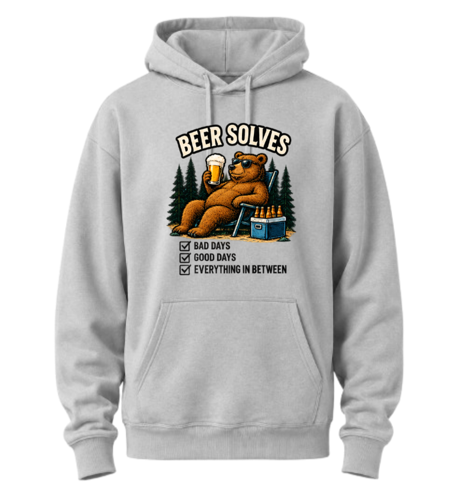 Hoodie - Beer Solves Everything 