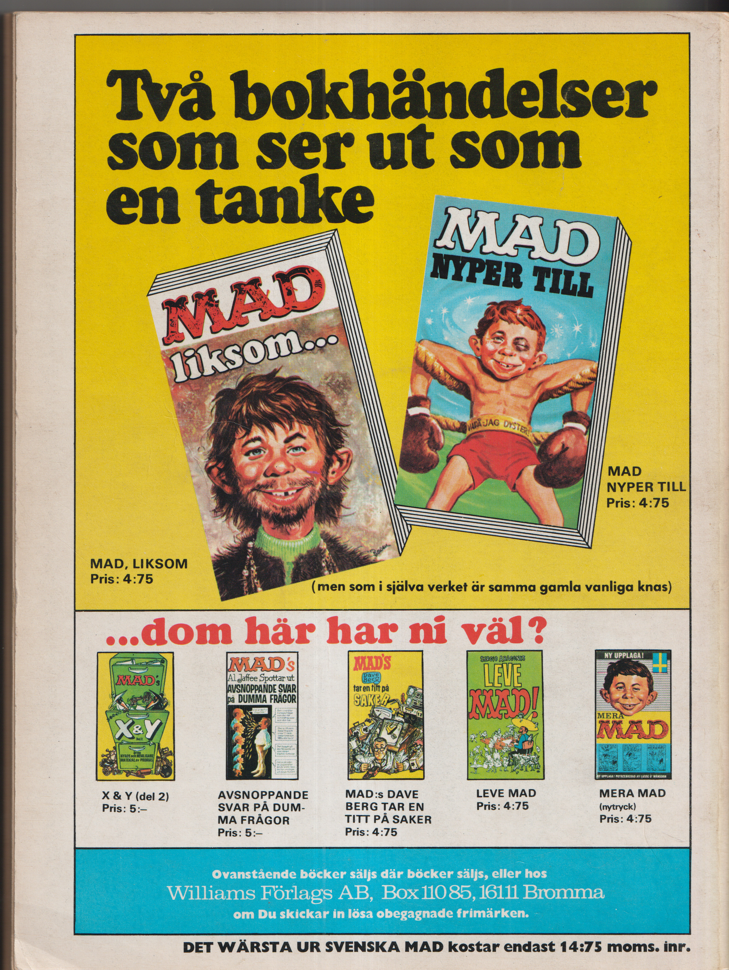 Det värsta ur Svenska MAD 9:e årgången 1968, begagnad - 2