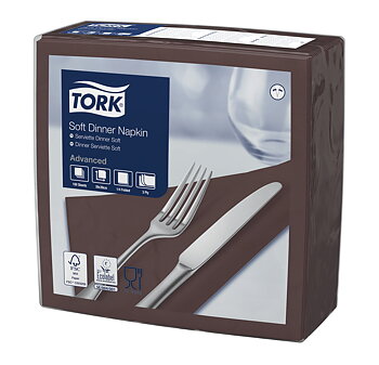 Tork Mjuk Middagsservett Brun