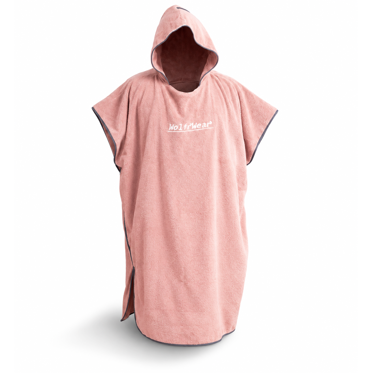 Poncho Towel De luxe Extra tjock och gosig - Wolffwear  - Rosa/grå - FÖRBESTÄLLNING