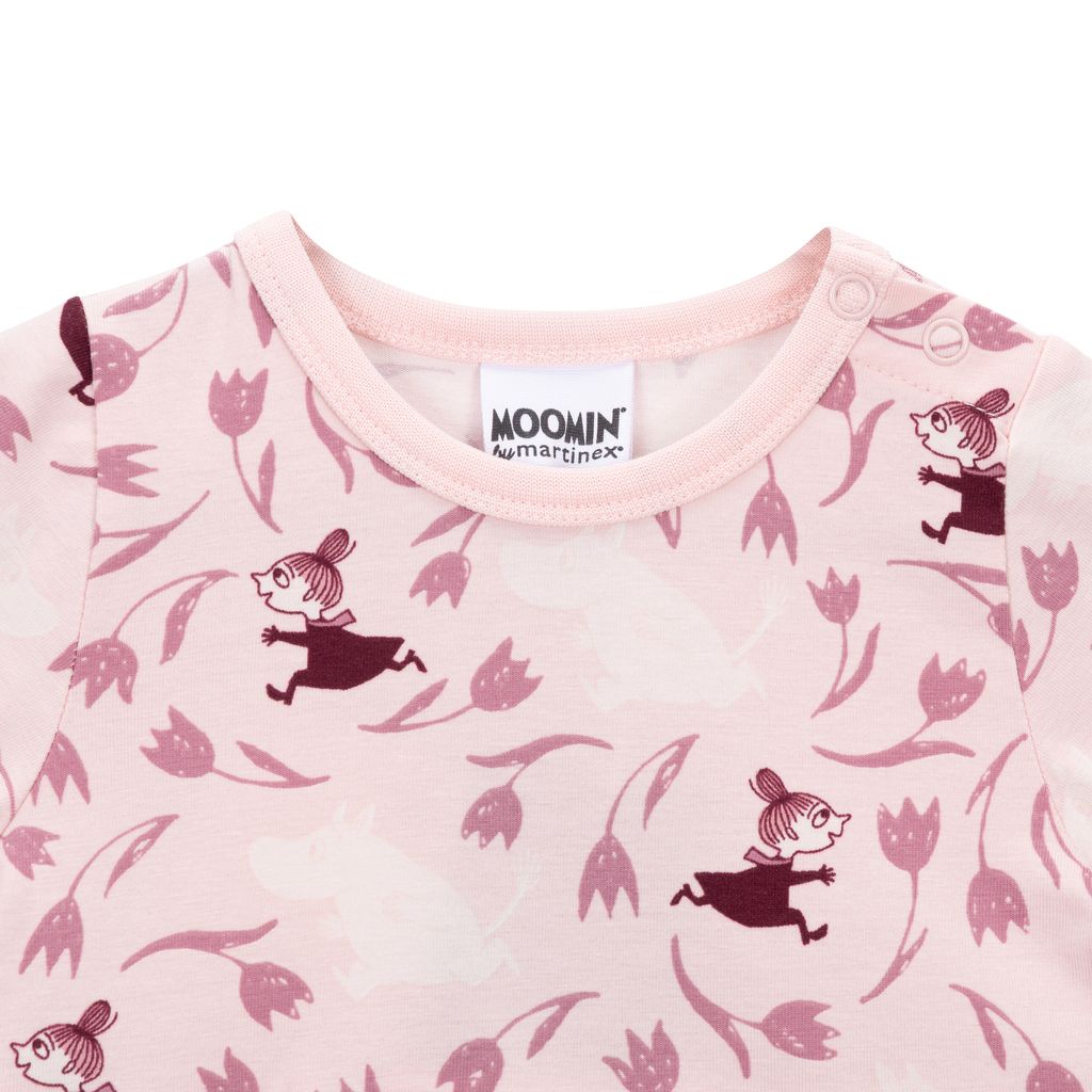 Moomin Baby Romper - Floral Print, Pink - 5