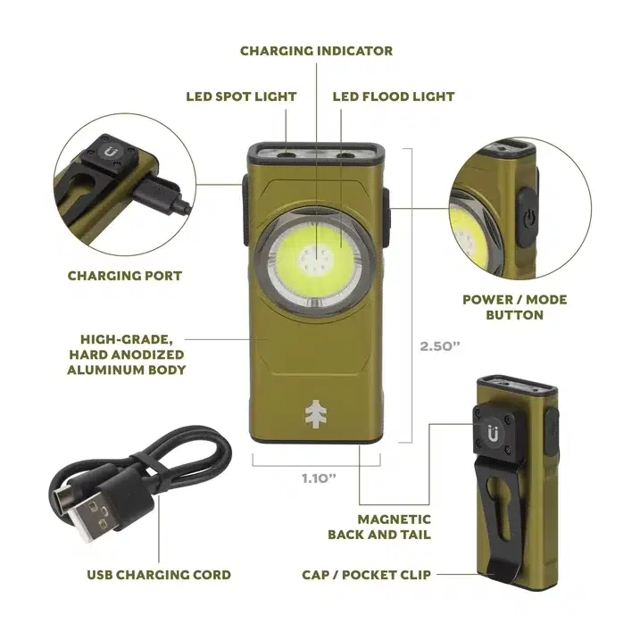 SWISSTECH  KLIPPLICHT uppladdningsbar clipslampa - 500 lumen ST088027 - 3