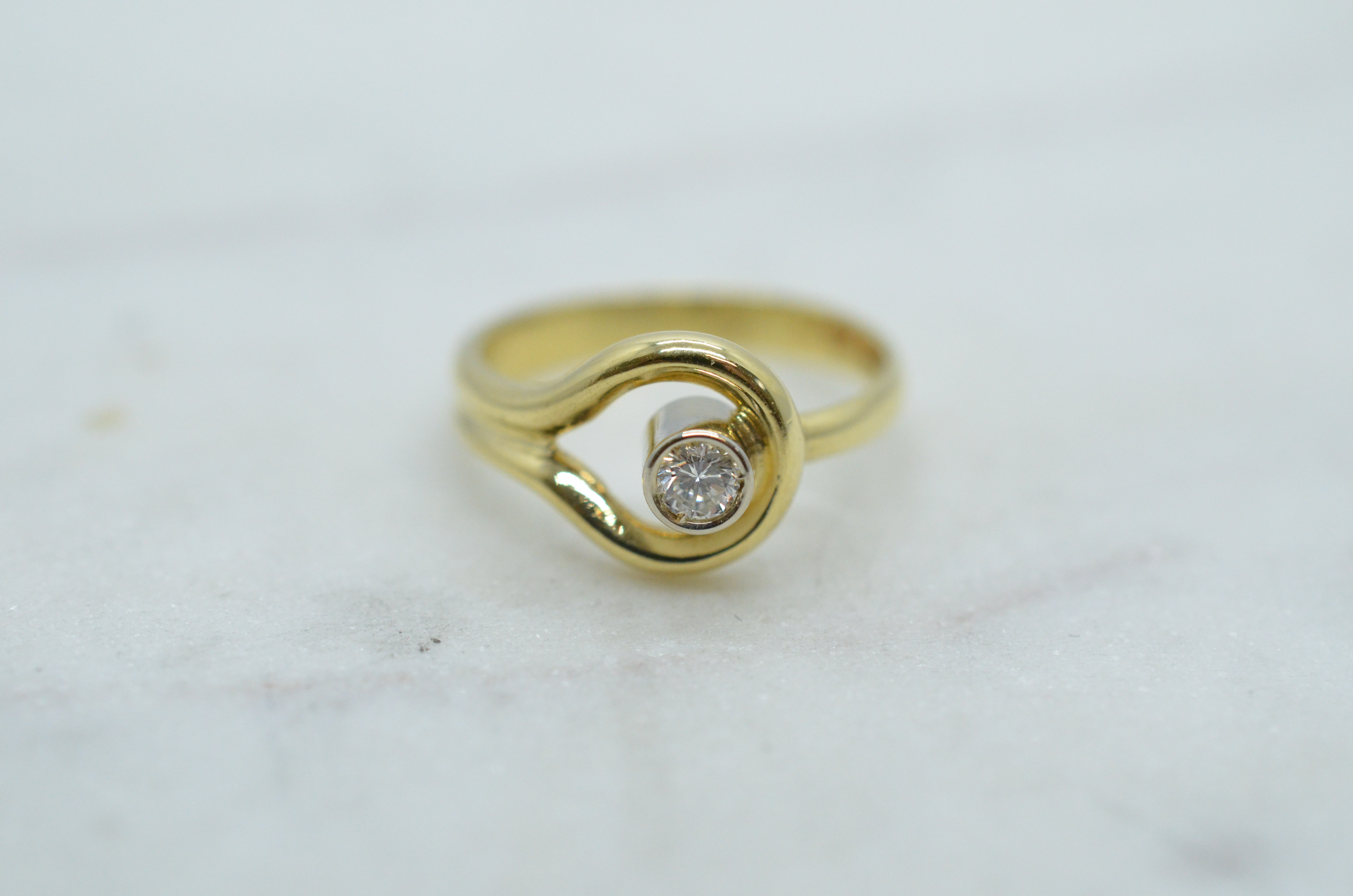 Second hand 18k diamantring 0,10 ct - 3