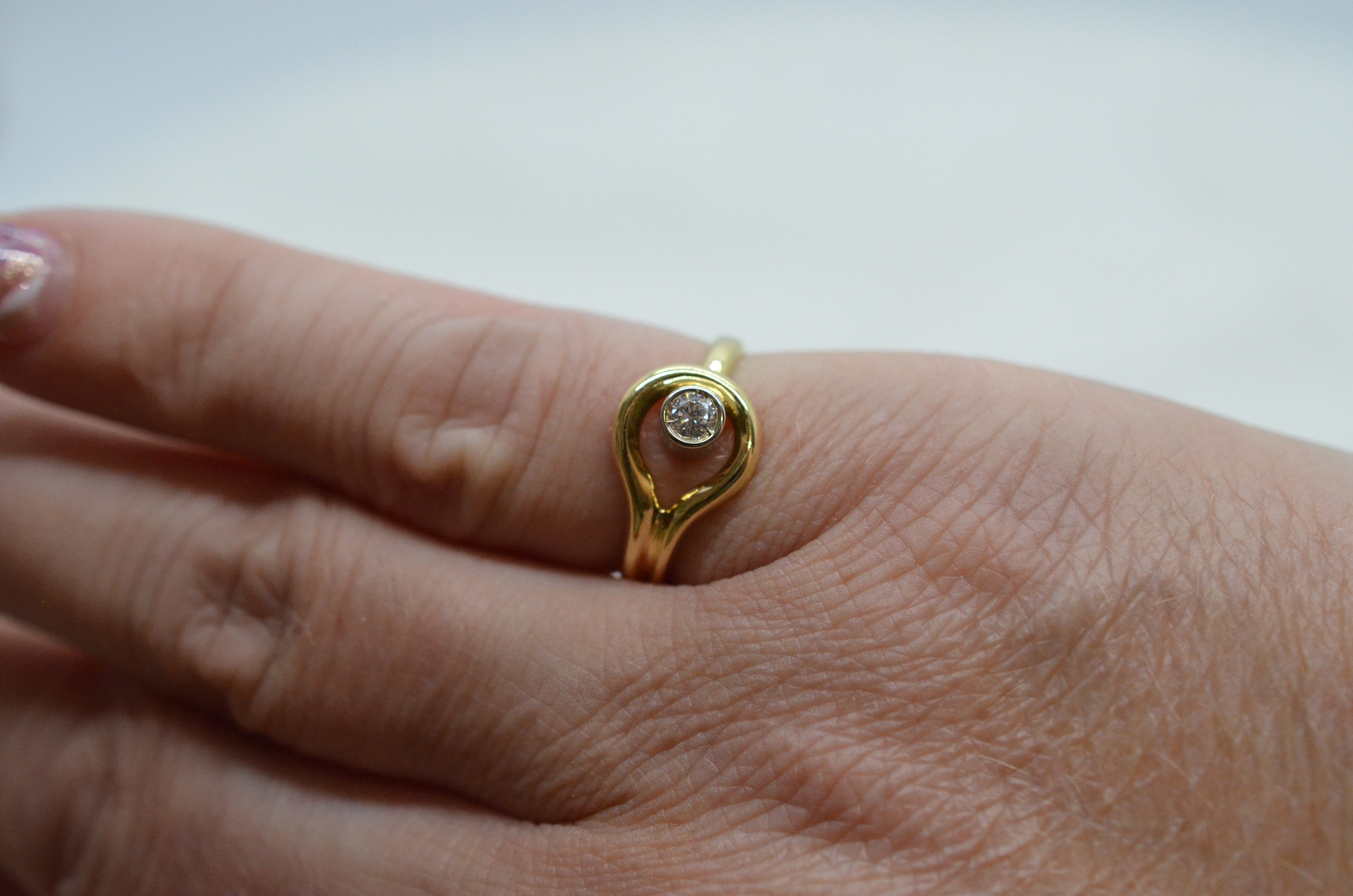 Second hand 18k diamantring 0,10 ct - 5