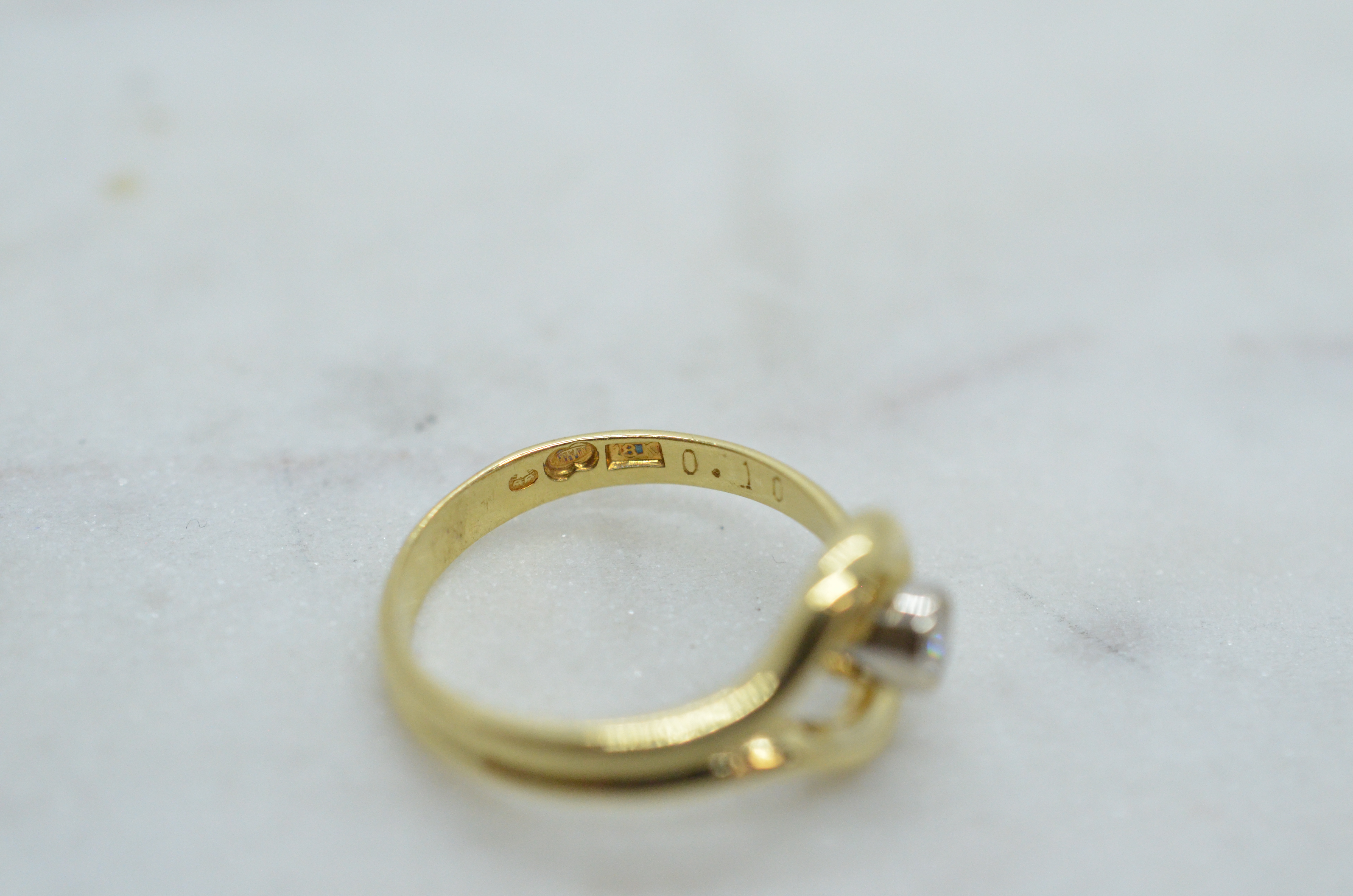 Second hand 18k diamantring 0,10 ct - 4