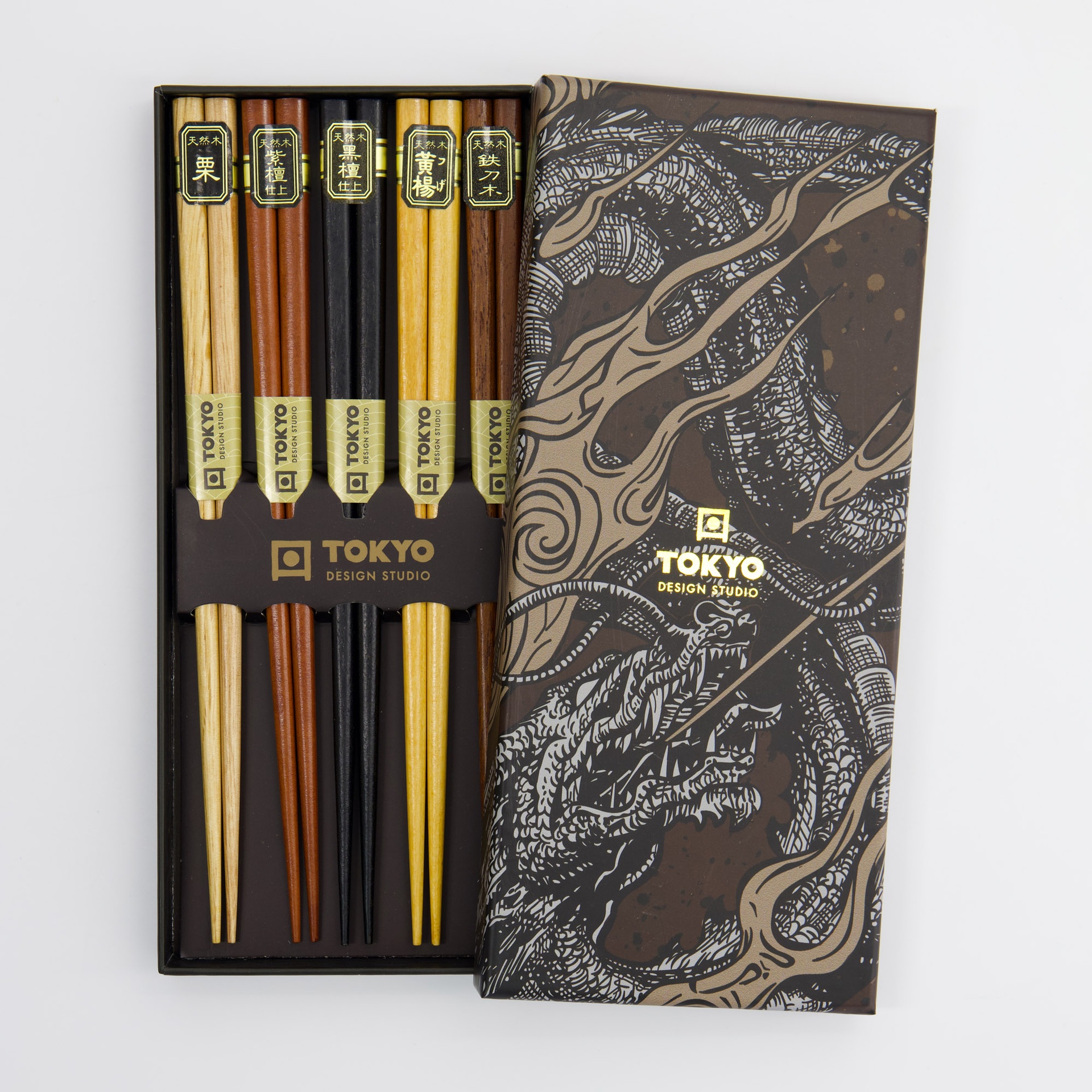 Tokyo Design Ätpinnar Dragon Gold Silver - 2