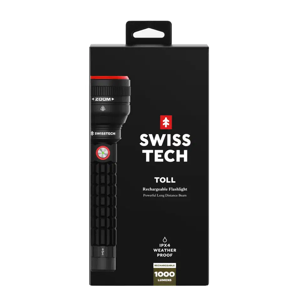 SWISSTECH lampa toll 1000 lumen, uppladdningsbar 