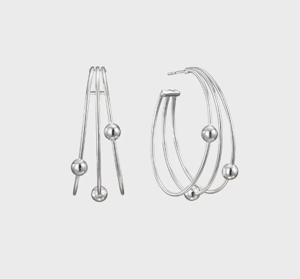 Kehät Large Silver Earrings