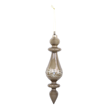 Ornament I Glas m Glitter - Latte