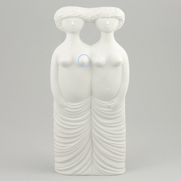 Stig Lindberg (Parian 1977) Matte White Tvillingarna Sculpture 24 cm (4) 