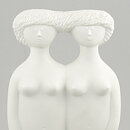Stig Lindberg (Parian 1977) Matte White Tvillingarna Sculpture 24 cm (4) 