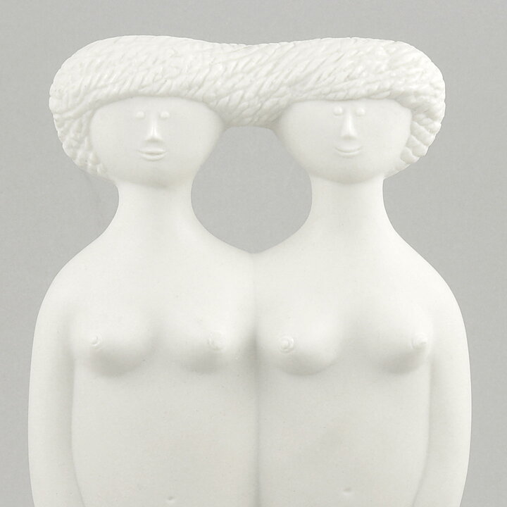 Stig Lindberg (Parian 1977) Matte White Tvillingarna Sculpture 24 cm (4) 