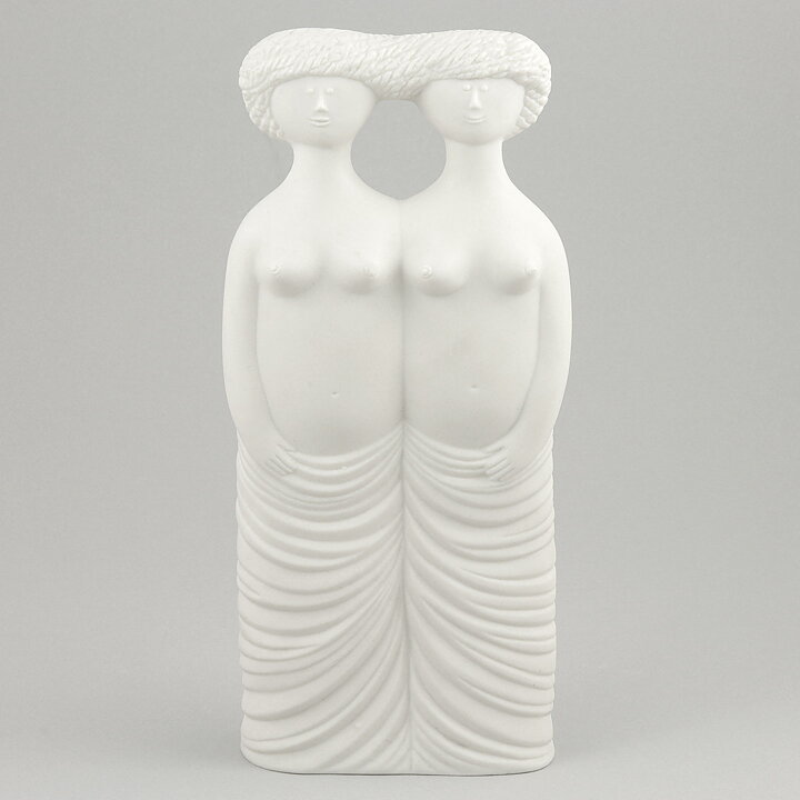 Stig Lindberg (Parian 1977) Matte White Tvillingarna Sculpture 24 cm (4) 