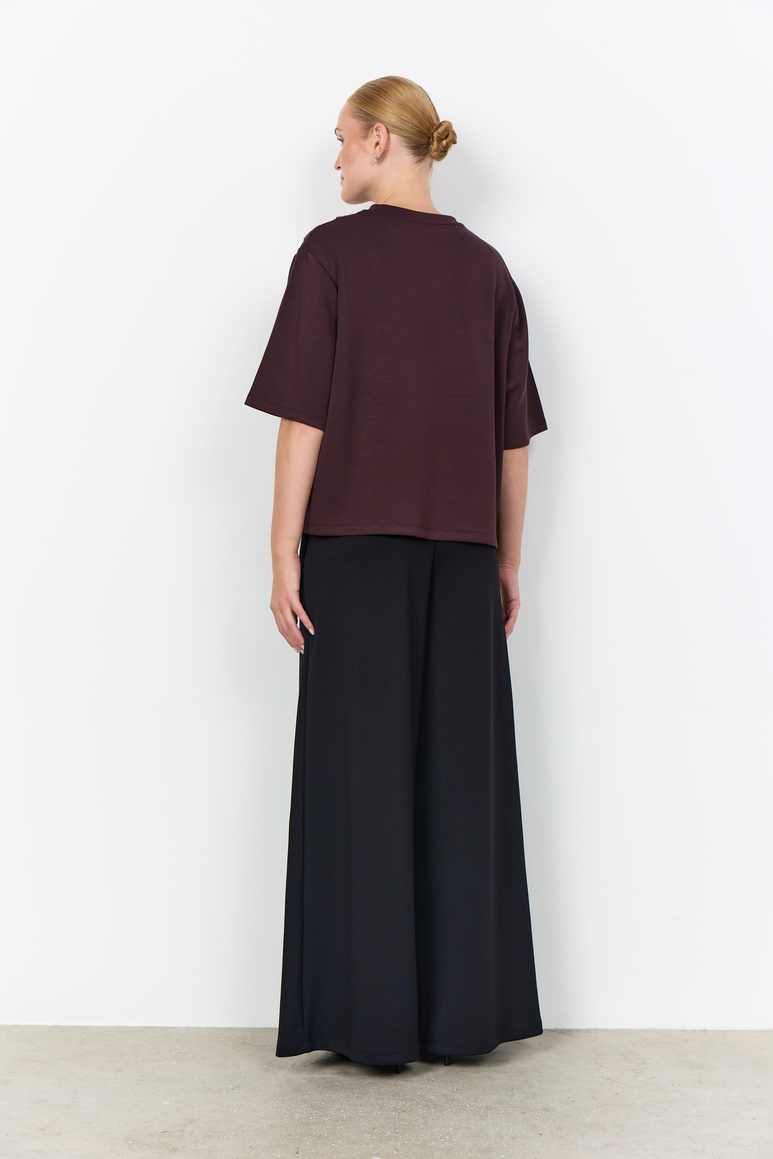 SC-BANU 345 T-shirt Brun Top med Paljettapplikation - 3