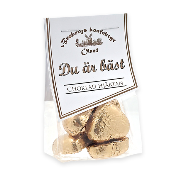 Chokladhjärtan "Du är bäst", Brobergs konfektyr, 50 g