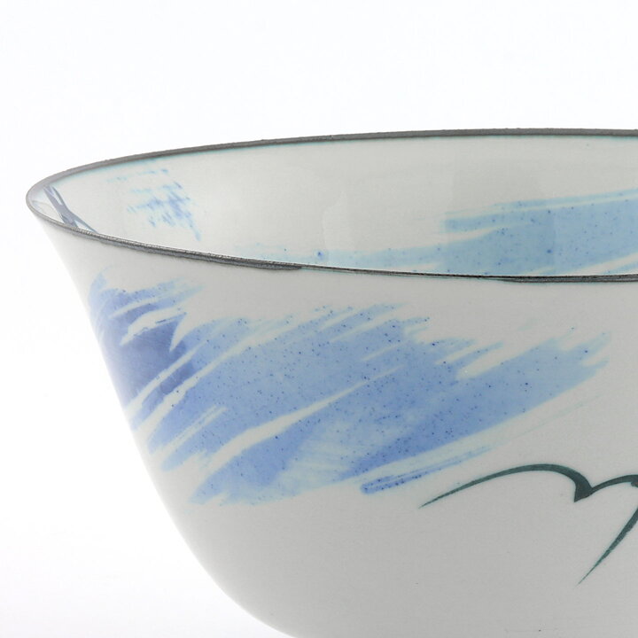 Carl-Harry Stålhane (1970s) Unique Bowl with Blue Abstract Decor 17/9 cm