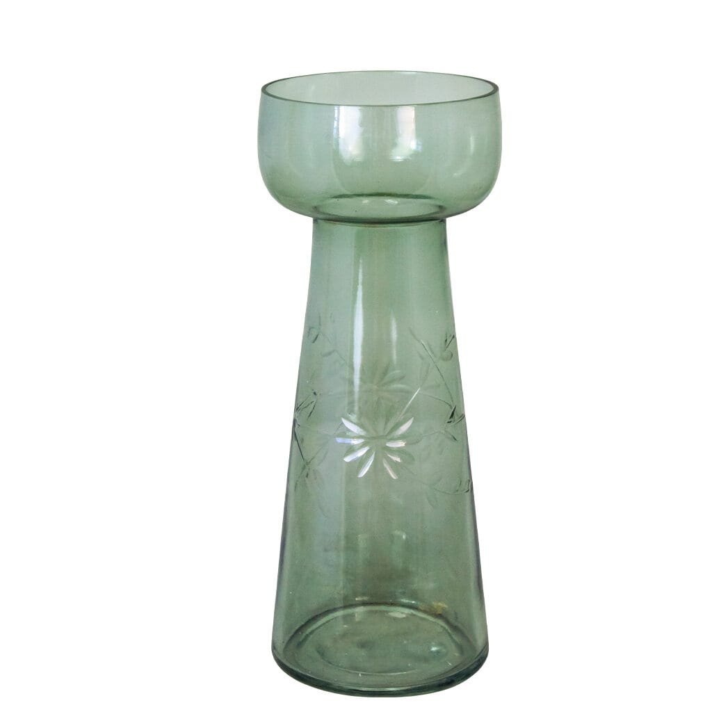 Hyacintvas - Lökvas - Glasvas - Grön - Stor - 3