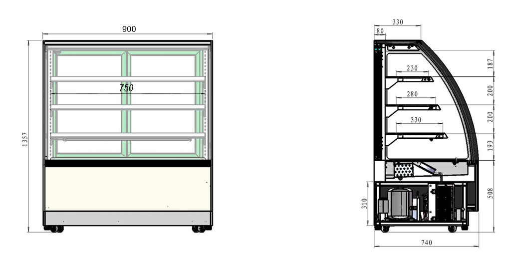 Kyldisplay LPD900C Tefcold, svart/rostfri - 7