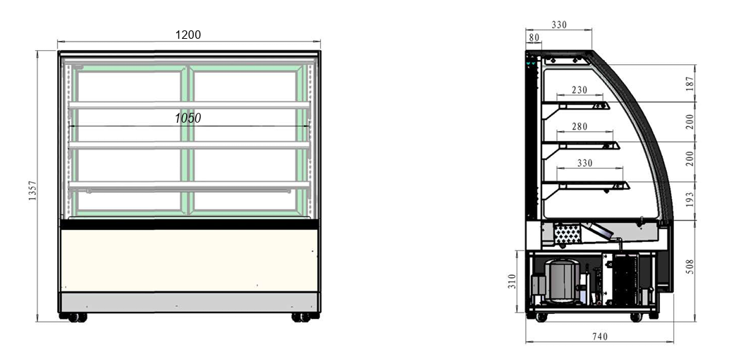 Kyldisplay LPD1200C Tefcold, svart/rostfri - 7