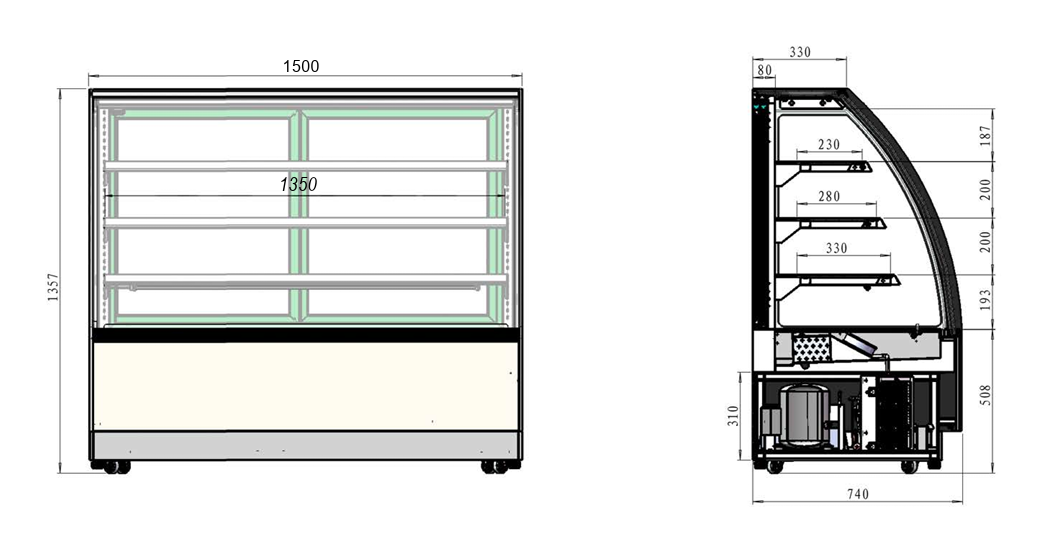 Kyldisplay LPD1500C Tefcold, svart/rostfri - 8