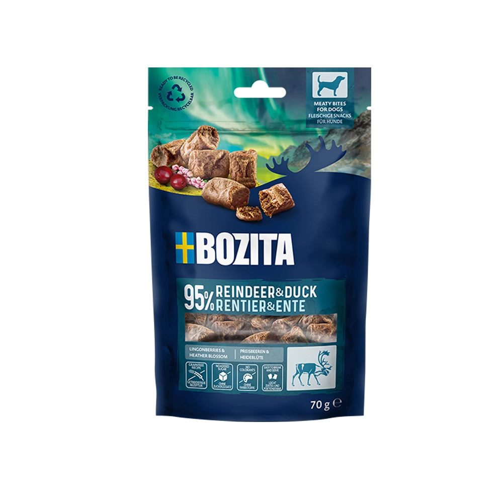Träningsgodis till hunden. Svensktillverkat av Bozita